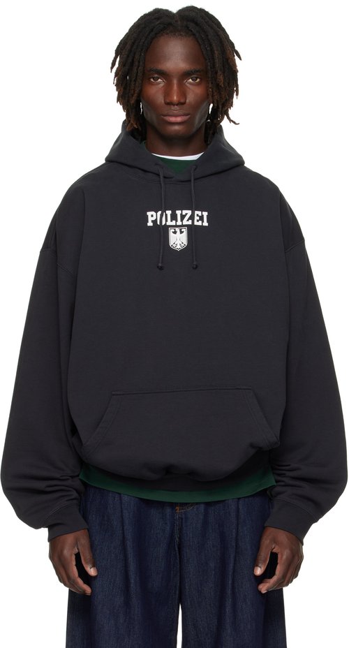 VETEMENTS Black Oversized Hoodie - Washed Black - UH76HD300B
