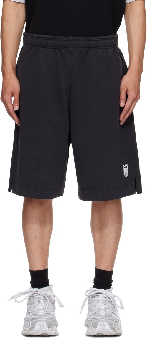VETEMENTS Black Polizei Molton Shorts - Washed Black - UH76SS300B