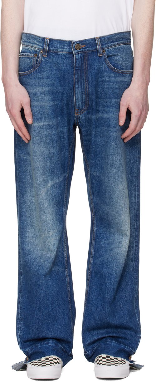 VETEMENTS Blue Bootcut Jeans - Washed Blue - ME76DP092N6