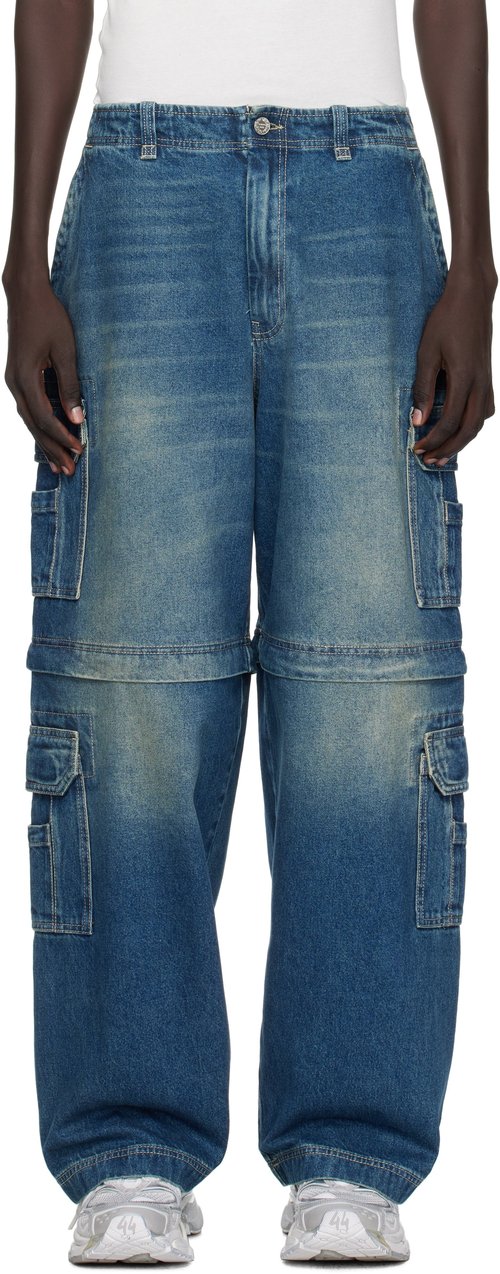 VETEMENTS Hip-Hop Cargo Jeans Vintage - Vintage Navy - UH76DP350BG