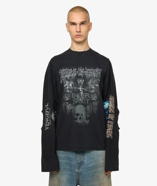 VETEMENTS Cof CutUp Longsleeve T-Shirt - Magnet - UCF76LS680M