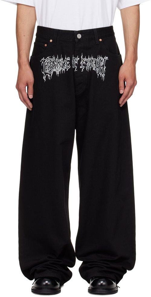 VETEMENTS Cradle of Filth Baggy Jeans - Black - UH76DP150B1