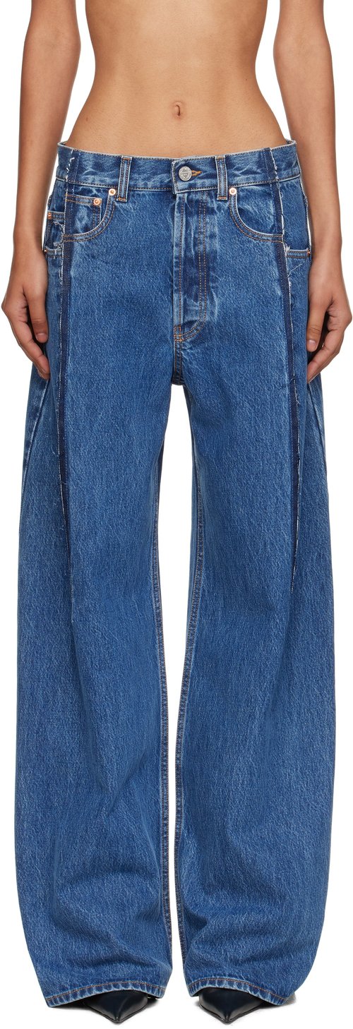 VETEMENTS Cut Reconstructed Jeans - Blue - UH76DP460MB3