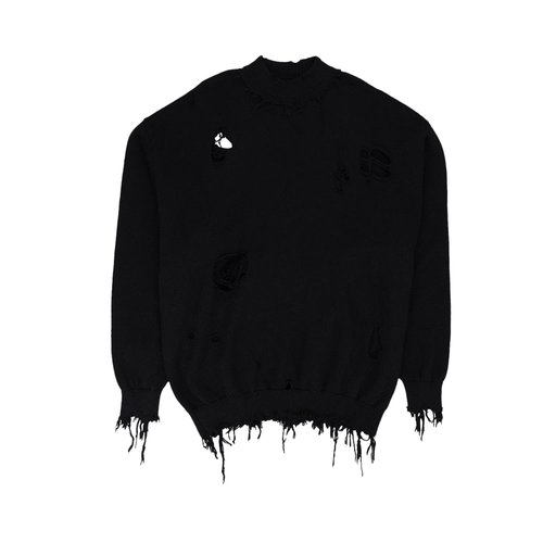 VETEMENTS Destroyed Sweater Sweaters - Black - UE64KN300B