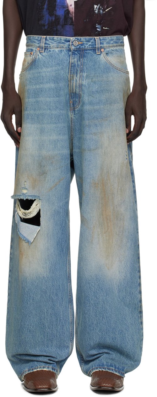 VETEMENTS Distressed Pant - Light Blue - UH76DP180LD