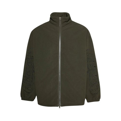VETEMENTS Embroidered Metal Logo Fleece Jacket | Tan | Size M - UA65JA950K