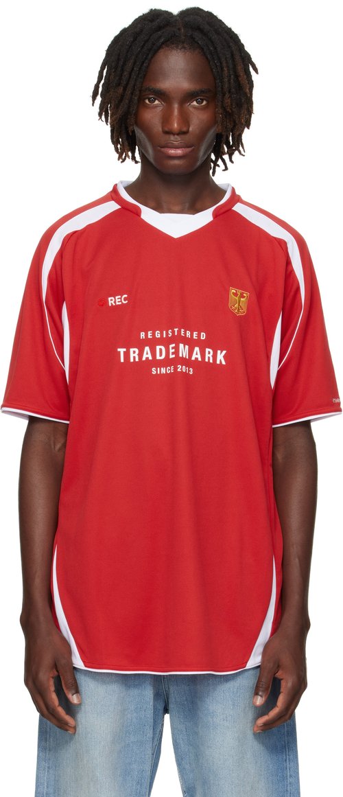 VETEMENTS Trademark Football Jersey T-Shirt - Red - UH76TR500R