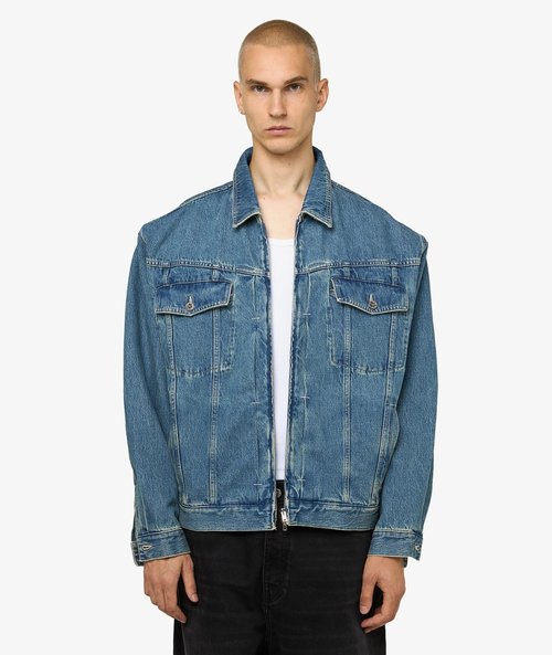 VETEMENTS Blue Hip-Hop Denim Jacket - Vintage Blue - UH76DJ250VB