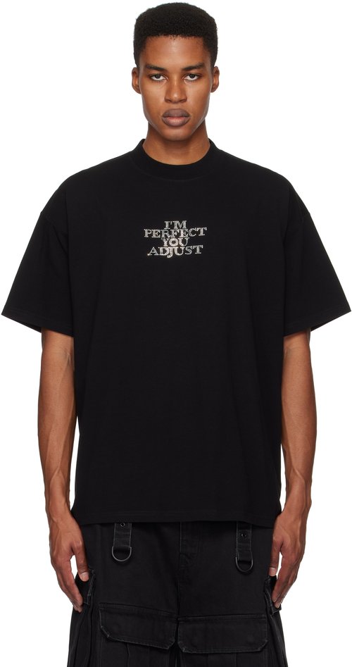 VETEMENTS I'm Perfect You Adjust Regular T-Shirt 'Black' | Size S - Black - UA66TR680B