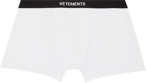 VETEMENTS Logo Boxer Briefs - White/Black - MH76UN400WB