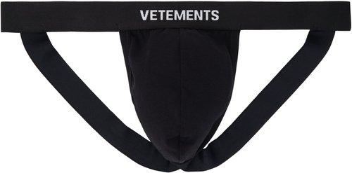 VETEMENTS Logo Jock Strap - Black - MA66UN110B