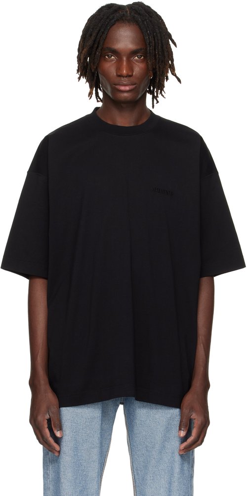 VETEMENTS Logo Oversized T-shirt - Black - UH76TR100B