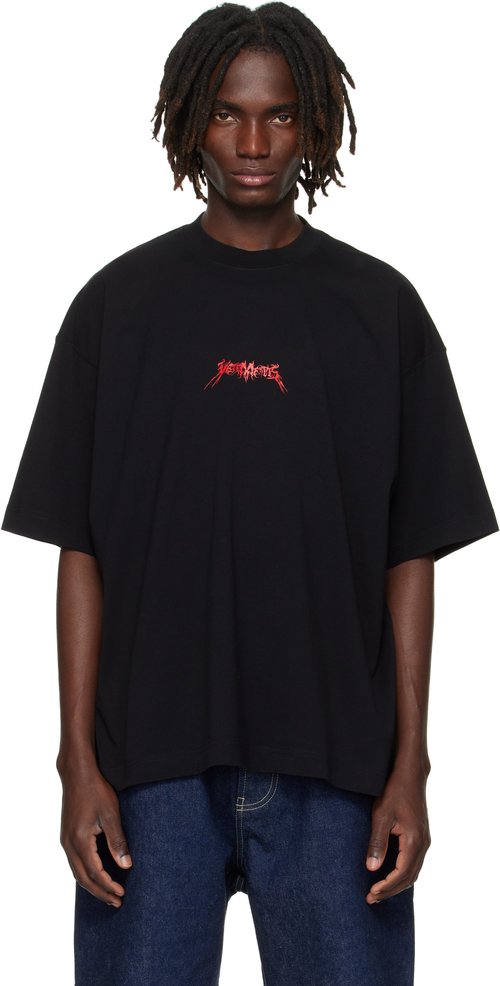 VETEMENTS Metal Logo Regular T-Shirt - Black - UH76TR600B