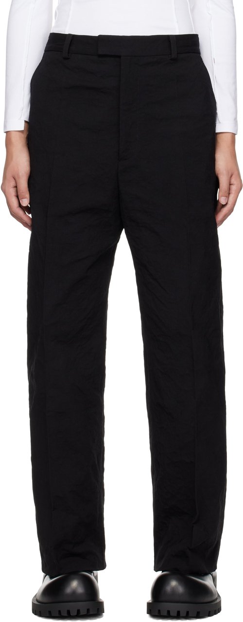 VETEMENTS Metalized Wrinkled Tailored Trousers - Black - UA66PA110B