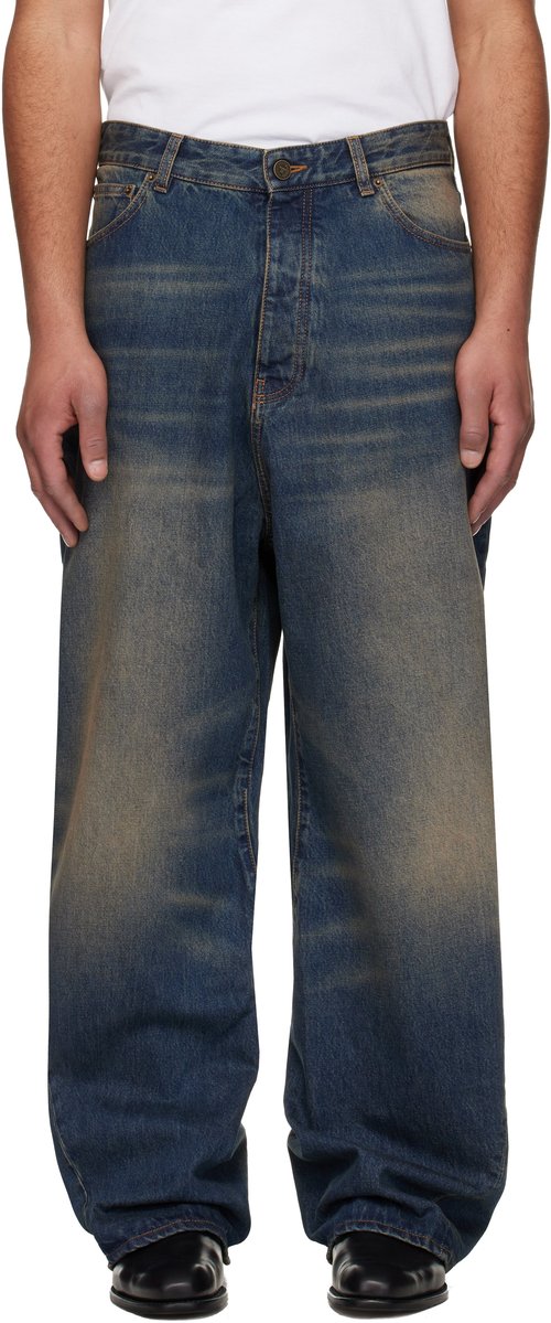 VETEMENTS Navy Spiral Jeans - Night Blue - ME76DP077N2
