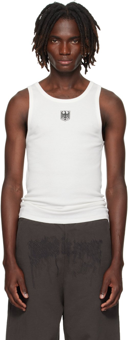 VETEMENTS Off-White Eagle Tank Top - White - MH76TT320W