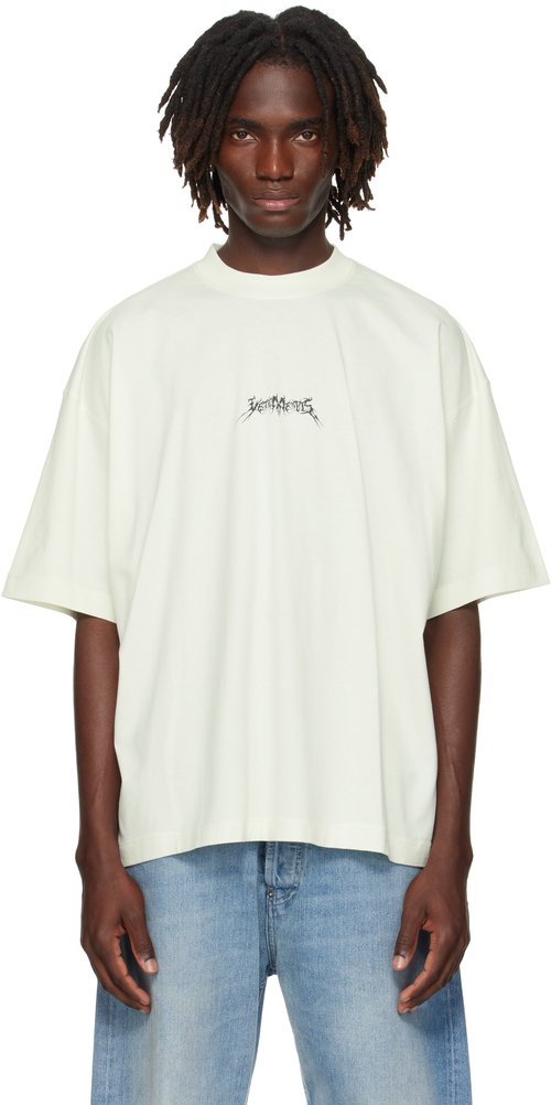VETEMENTS Metal Logo Regular T-Shirt - Ice White - UH76TR600I