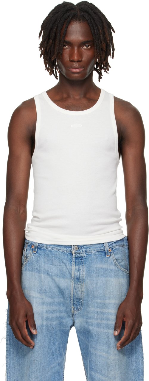 VETEMENTS Off-White Oval Logo Tank Top - White - MH76TT120W