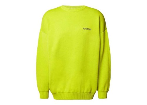 VETEMENTS Oversized Logo Knitwear - Neon Yellow - UE52KN360Y