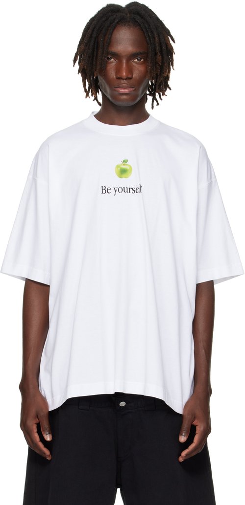 VETEMENTS Be Yourself Oversized T-Shirt - White - UH76TR350W