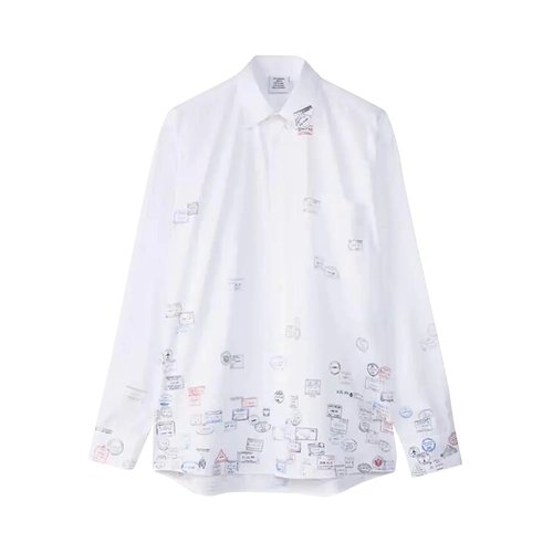 VETEMENTS Passport Stamps Shirt - White - UH76SH150L