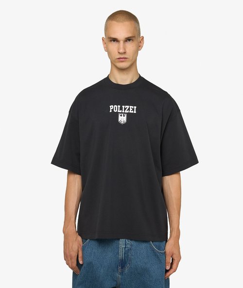VETEMENTS Polizei Regular T-Shirt - Washed Black - UH76TR300B