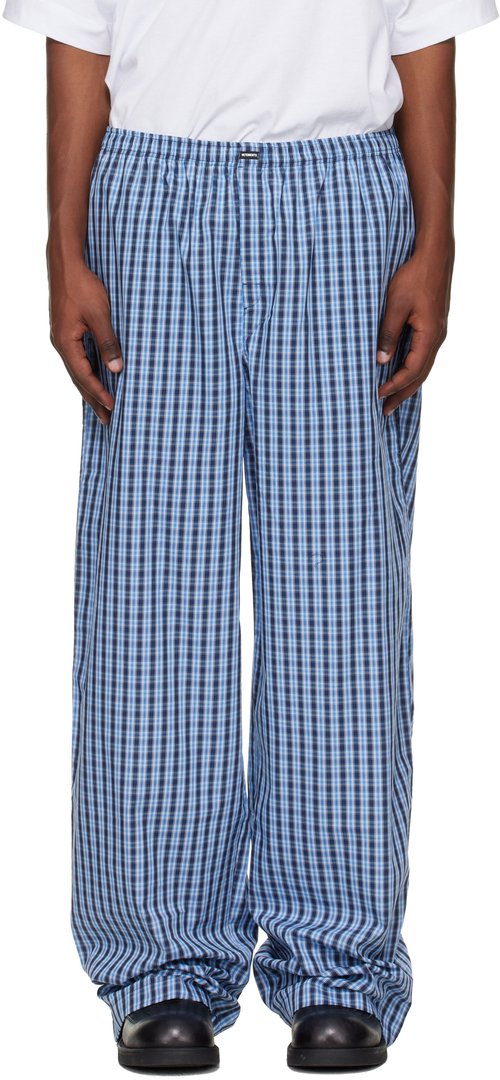 VETEMENTS Pyjama Pants - Blue Check - ME76PA044N