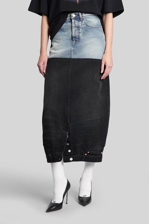 VETEMENTS Skirt In Blue Cotton - WH76DK880YBB22803BLBLK
