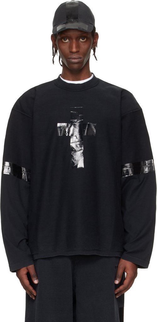 VETEMENTS Taped Long-Sleeve - Black - ME76LS144B