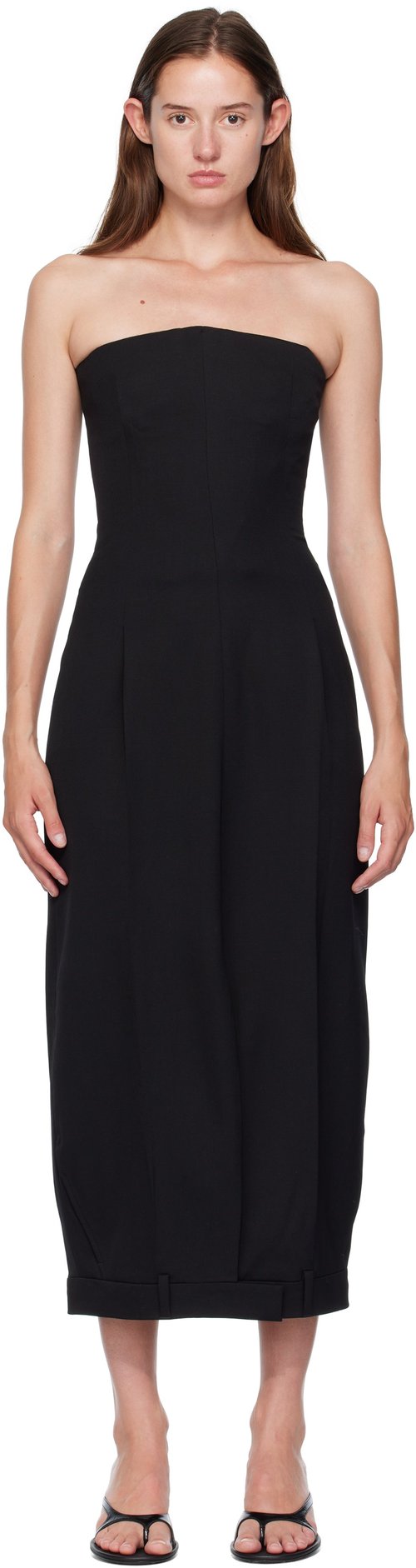 VETEMENTS Upside-Down Tailored Pantadress Maxi Dress - Black - WH76TD030B