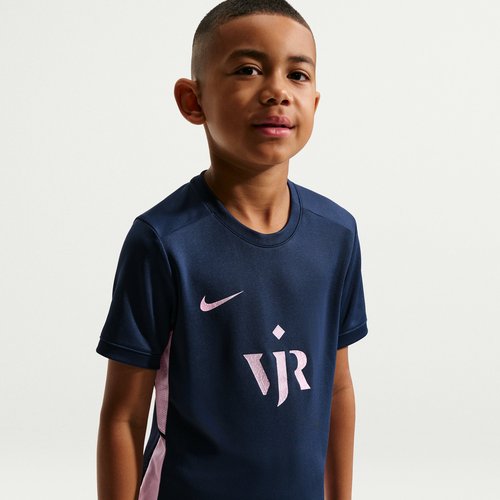 Vini Jr. Academy Nike Dri-FIT Short-Sleeve Soccer Top - Midnight Navy/Pink Foam/Metallic Silver - IQ0006-417