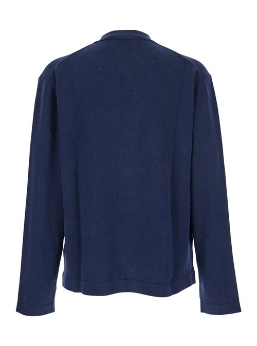 Vivienne Westwood Blue V-neck Cardigan With Orb DecoratiOn On The FrOnt In CottOn Man - 27010014Y0021K410