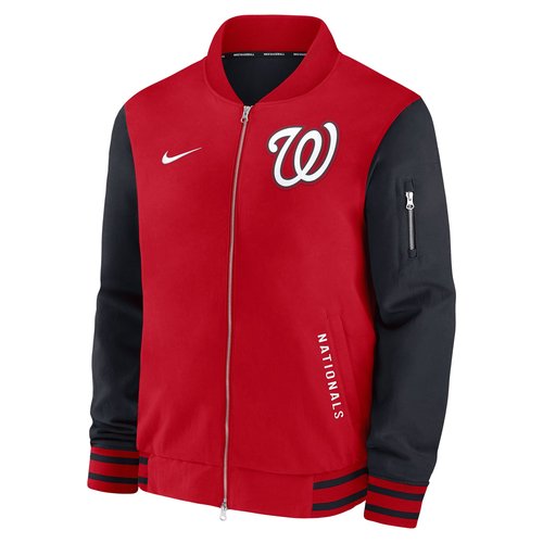 Washington Nationals Authentic Collection Dugout Nike MLB Full-Zip Bomber Jacket - Sport Red - 02F30C78WTL-TZ7