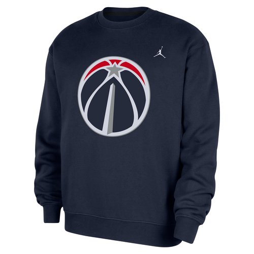Washington Wizards Statement Essentials Air Jordan NBA Fleece Crew-Neck Sweatshirt - College Navy/White - HM7607-419