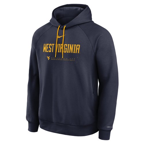 West Virginia Courtside Basketball Practice Nike Dri-FIT Pullover Hoodie - Navy - 04EJ19MCWVN-REJ