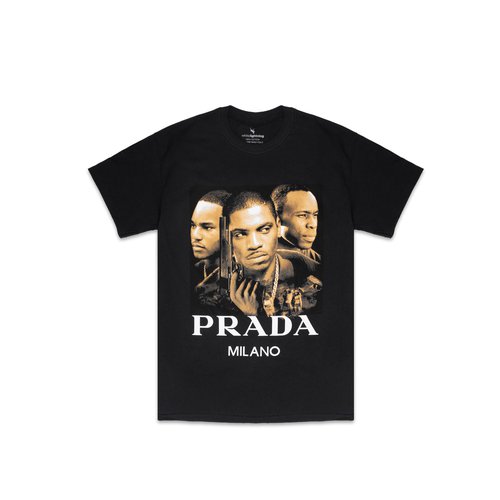 【PRADA】Tシャツ 2023春夏アイテム PRADA コピー Tシャツ プリント柄 メタリック