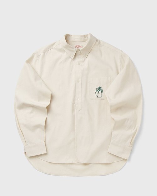 X Brooks BROTHERS Half Placket Oxford Button Up - P26T24005026-NATURAL