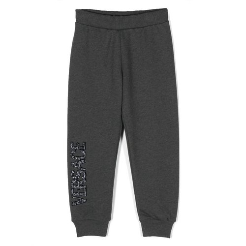 Young Versace Logo Applique Sweatpants - Grey - 1000218-1A09107-2E070