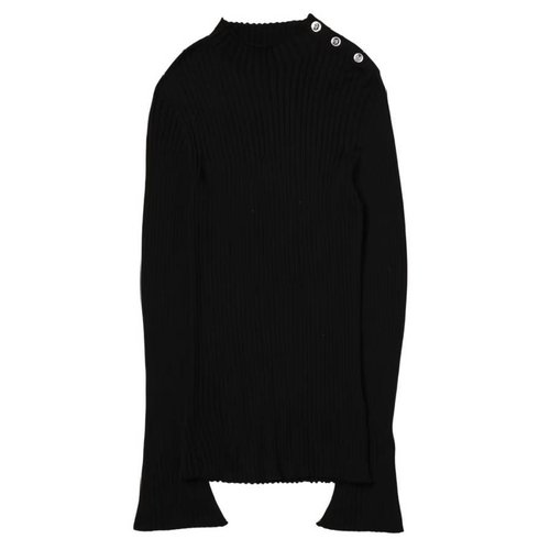 Young Versace Long Sleeve Wool Sweater - Black - 1012600-1A09095-1B000