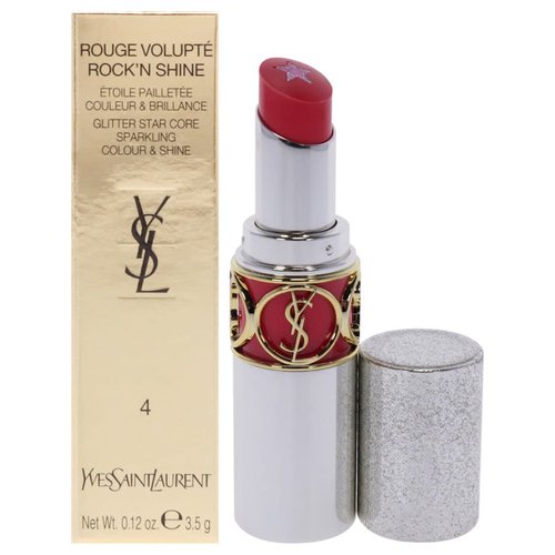 Yves Saint Laurent Ladies Rouge Volupte RockN Shine Lipstick 0.12 oz 04 Rock Band Makeup 3614272808249 - Blue/Pink - 3614272808249OZ