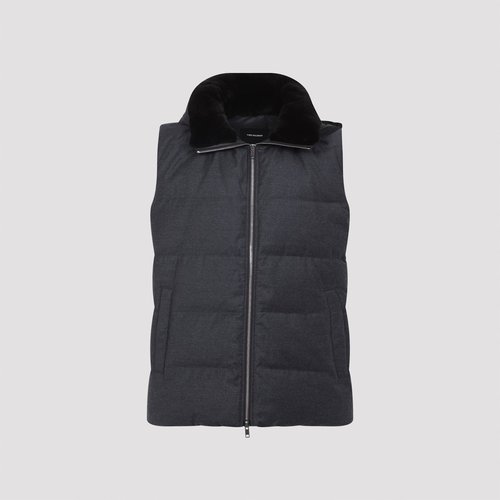 Yves Salomon Gilet - 24EHG00768LSVE B0232 ANTHRACITE MAHO